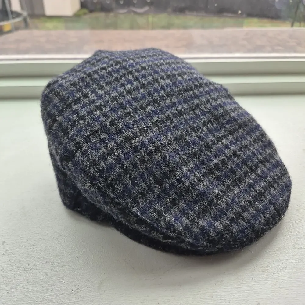 John Hanly Hat Cap 7 3/8 100% Wool Newsboy Cabbie Driver Men Flat Cap
